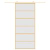 vidaXL Liukuovi kulta 90x205 cm himme&auml; ESG-lasi ja alumiini