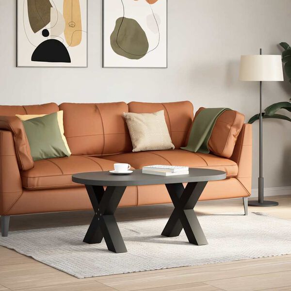 vidaXL Sohvapöydän jalat X-muotoiset 2 kpl musta 60x(42-43) cm teräs