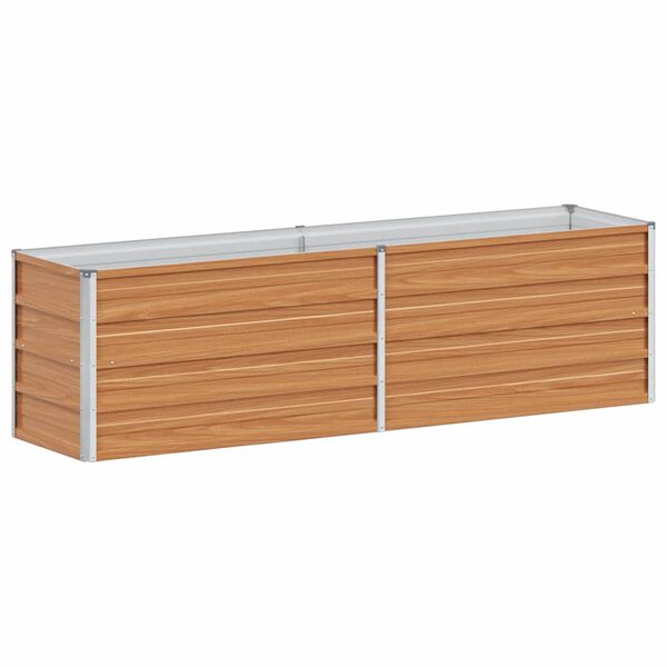 vidaXL Korotettu kukkalaatikko 160x40x45 cm galvanoitu ter&auml;s hopea