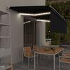 vidaXL Manuaalisesti kelattava markiisi verho/LED 5x3 m antrasiitti