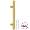 vidaXL Kaapin kahvat 20 kpl kulta 96 mm ruostumaton ter&auml;s