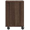 vidaXL Tulostinteline pyörillä ruskea tammi 41x32x48 cm