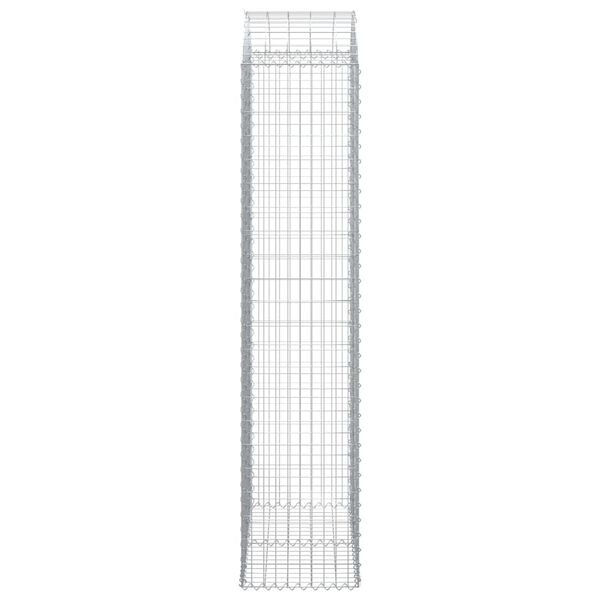 vidaXL Kaareva kivikori 100x50x220/240 cm galvanoitu rauta
