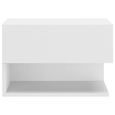 vidaXL Seinäkiinnitettävät yöpöydät 2 kpl valkoinen