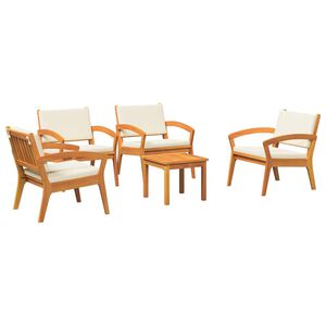 vidaXL Bistrosetti 5 pcs Ruskea 59,5 x 70,5 x 72,5 cm Polyesteri