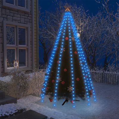 vidaXL Joulukuusen valoverkko 250 LED-valoa sininen 250 cm