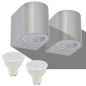 vidaXL LED-sein&auml;valaisimet ulkotiloihin 2 kpl Py&ouml;re&auml; Alasp&auml;in