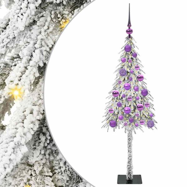 vidaXL Joulukuusi 150 LED-valoilla Valkoinen 120 cm PE ja Teräs