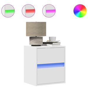 vidaXL Sein&auml;kiinnitett&auml;v&auml;t y&ouml;p&ouml;yd&auml;t LED-valoilla 2 kpl valkoinen