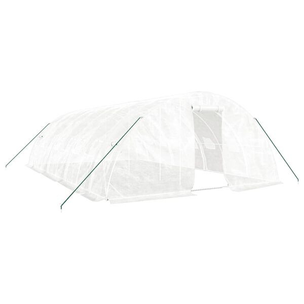vidaXL Kasvihuone ter&auml;srungolla valkoinen 40 m&sup2; 8x5x2,3 m