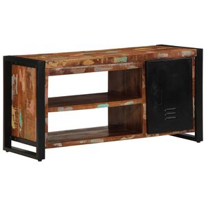 vidaXL Kenk&auml;penkki Moniv&auml;rinen 100 x 40 x 50 cm Kierr&auml;tetty T&auml;yspuu