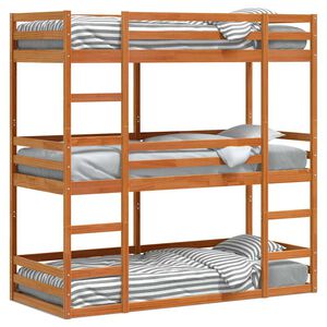 vidaXL Kolmoiskerross&auml;nky vahanruskea 75x190 cm t&auml;ysi m&auml;nty
