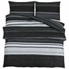 vidaXL 2 kpl 200 x 200 cm + 50 x 75 cm 100% Cotton Black Stripes
