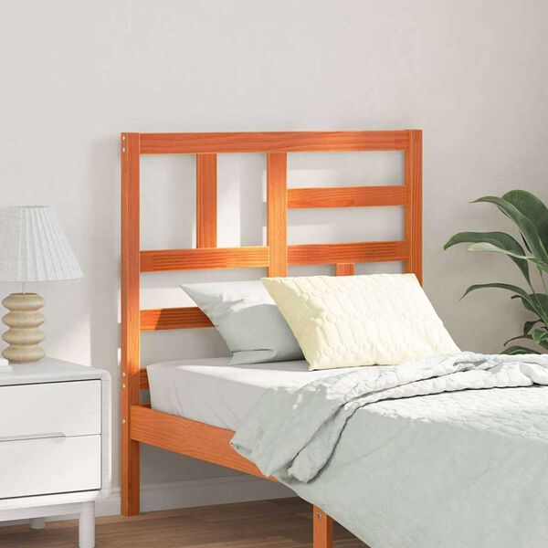 vidaXL Sängynpääty Vaha ruskea 80,5 x 4 x 104 cm Massiivinen mänty