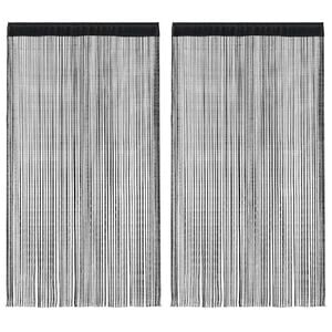 vidaXL String-verhot 2 kpl 140x250 cm Musta