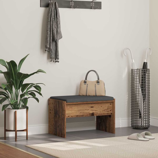 vidaXL Halli penkki tyynyll&auml; Vanha puu 63 x 38 x 40 cm