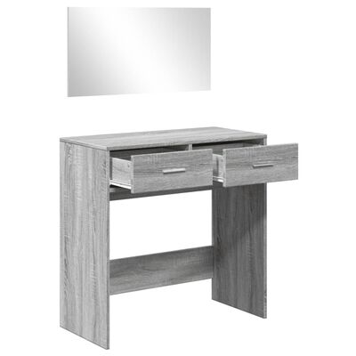 vidaXL Peilipöytä harmaa Sonoma 80x39x80 cm