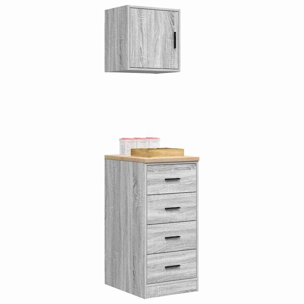 vidaXL Autotallikaapit 2 kpl harmaa Sonoma tekninen puu