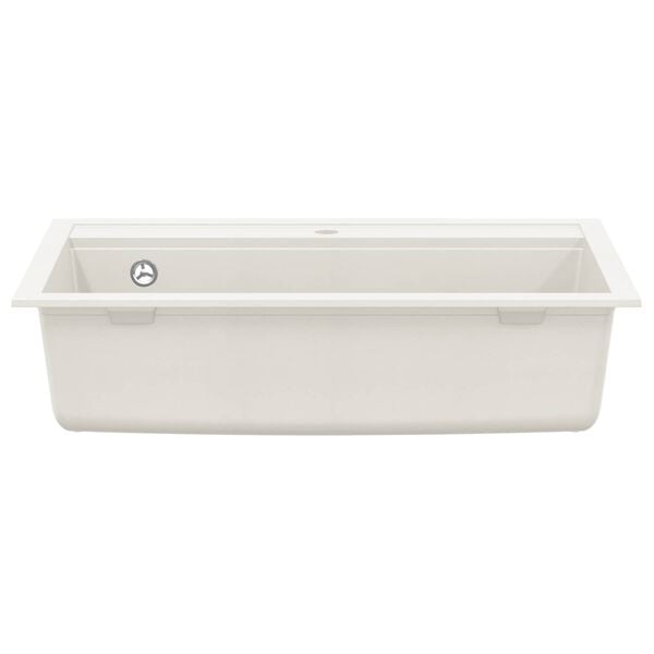 vidaXL Keitti&ouml;n pesuallas graniitti valkoinen