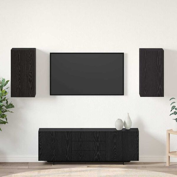 vidaXL Sein&auml; TV Kaappi 2 pcs Musta tammi. 30,5 x 30 x 60 cm