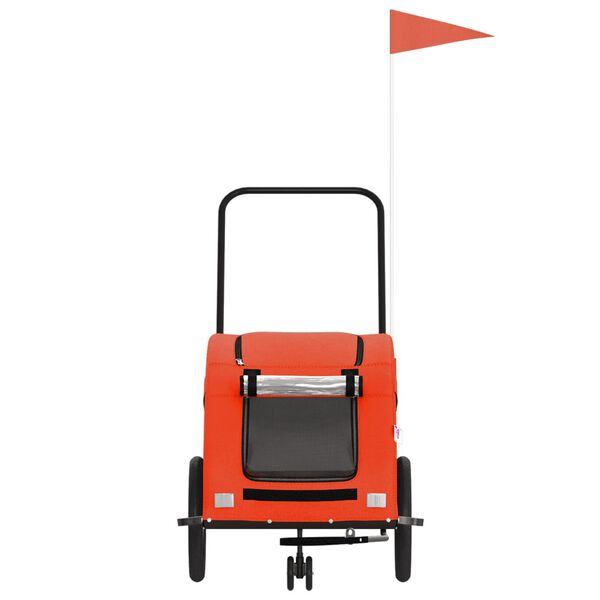 vidaXL Lemmikinkuljetusk&auml;rry py&ouml;r&auml;&auml;n oranssi kangas ja rauta