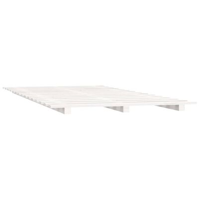 vidaXL Sängynrunko valkoinen 150x200 cm täysi mänty