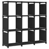 vidaXL 9 kuution esittelyhylly musta 103x30x107,5 cm kangas