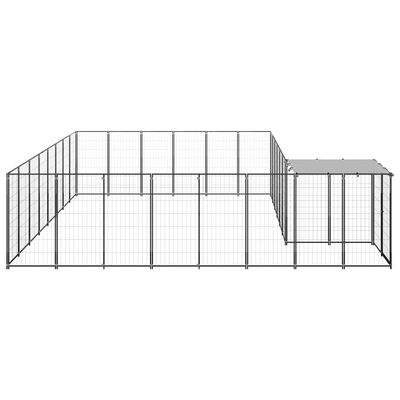 vidaXL Koiranhäkki musta 15,73 m² teräs