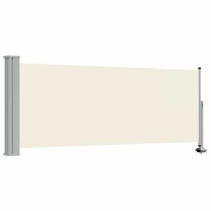vidaXL Sis&auml;&auml;nvedett&auml;v&auml; terassin sivumarkiisi 100 x 300 cm kerma