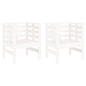 vidaXL Puutarhatuolit 2 kpl valkoinen 61,5x53x71 cm t&auml;ysi m&auml;nty