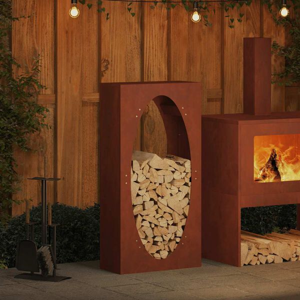 vidaXL Polttopuuteline 50x23x100 cm s&auml;&auml;nkest&auml;v&auml; ter&auml;s