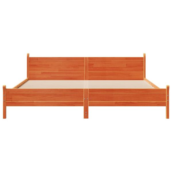 vidaXL S&auml;ngynrunko ilman patjaa vahanruskea 180x200 cm t&auml;ysi m&auml;nty