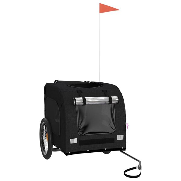 vidaXL Lemmikinkuljetuskärry polkupyörään musta kangas ja rauta
