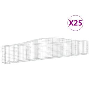 vidaXL Kaarevat kivikorit 25 kpl 400x30x60/80 cm galvanoitu rauta