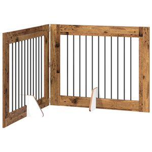 vidaXL K&auml;yt&auml;nn&ouml;llinen koiraportti jalustoilla 2 kpl Vanha puu 200,5 cm