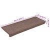vidaXL Portaiden matot 15 kpl 65x21x4 cm ruskea suorakaiteen muotoinen reuna