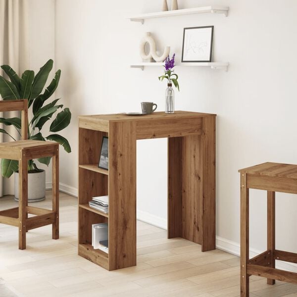 vidaXL Baarip&ouml;yt&auml;/telineet artesaani tammi 95x47x103,5 tekninen puu