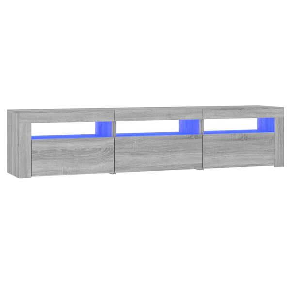 vidaXL TV-taso LED-valoilla harmaa Sonoma 180x35x40 cm