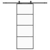 vidaXL Liukuovi asennustarvikkeilla musta 76x205 cm ESG lasi