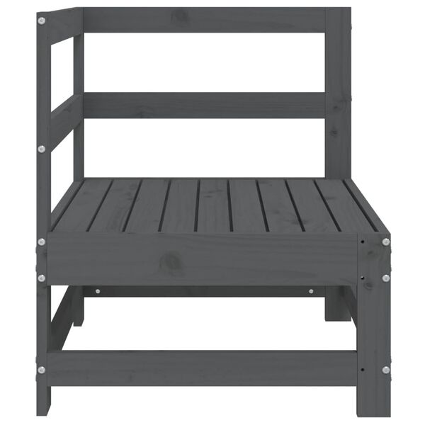 vidaXL Puutarhan kulmasohva harmaa täysi mänty