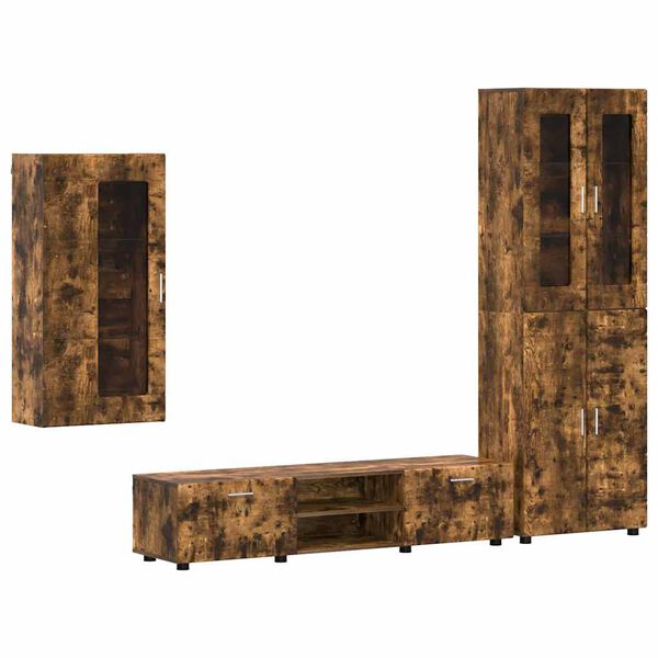 vidaXL TV-tasosetti laatikon kanssa hyllyll&auml; Savup&auml;hkin&auml; Tekninen puu