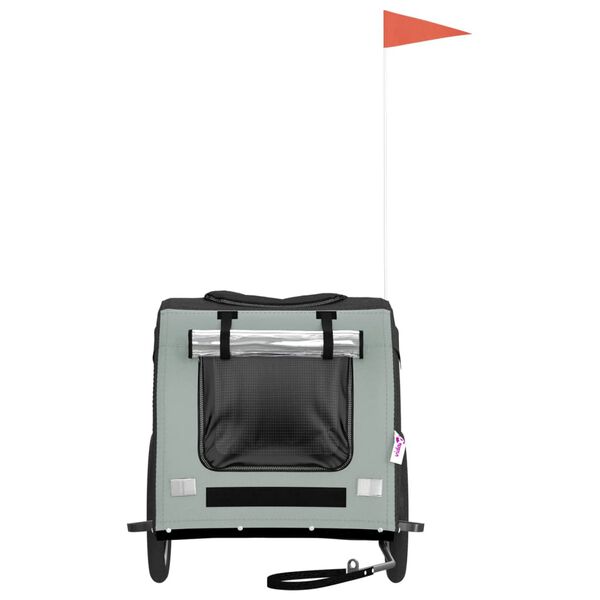 vidaXL Lemmikinkuljetuskärry polkupyörään harmaa/musta kangas ja rauta