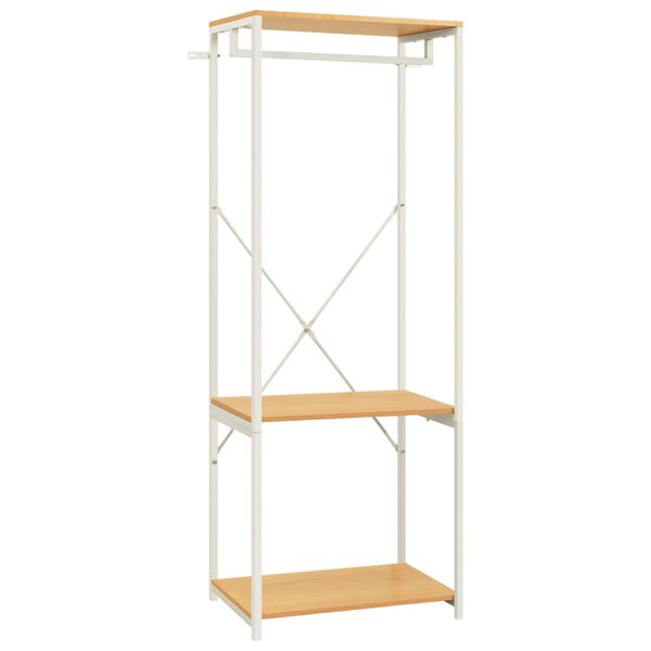 vidaXL Vaatekaappi valkoinen ja tammi 60x40x167cm metalli ja lastulevy