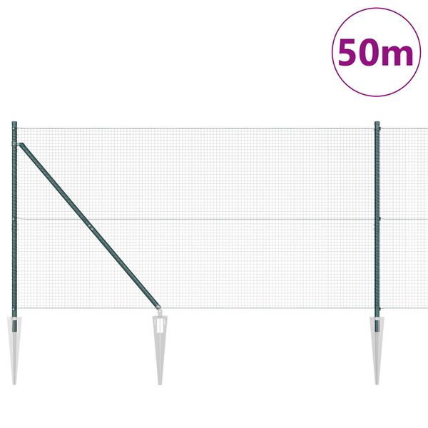 vidaXL Aitalatu Vihre&auml; 50 x 1,2 m (19 x 19 mm verkko) Ter&auml;s ja PVC