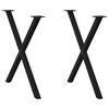 vidaXL Ruokapöydän jalat X-muotoiset 2 kpl musta 80x(72-73) cm teräs