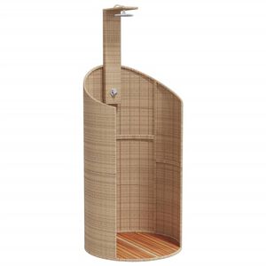 vidaXL Ulkosuihku Beige 100x100x241,5 cm polyrottinki ja akasiapuu