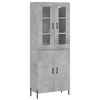 vidaXL Kaappi betoninharmaa 69,5x34x180 cm tekninen puu