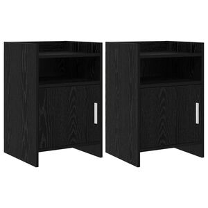 vidaXL Y&ouml;p&ouml;yd&auml;t 2 pcs Musta tammi 40 x 36 x 60 cm Tekninen puu