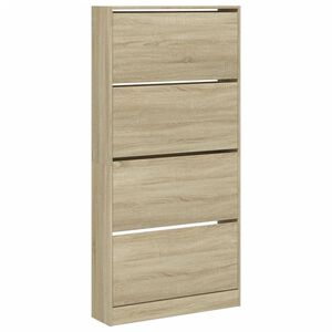 vidaXL Kenk&auml;kaappi 4 k&auml;&auml;nt&ouml;laatikolla Sonoma-tammi 80x21x163,5 cm