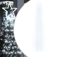 vidaXL Joulukuusen LED-valot kylmä valkoinen 375 cm